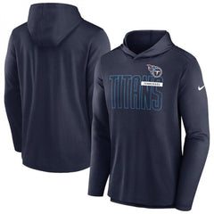 Men's Tennessee Titans Navy Lightweight Performance Hoodie Long Sleeve T-Shirt 