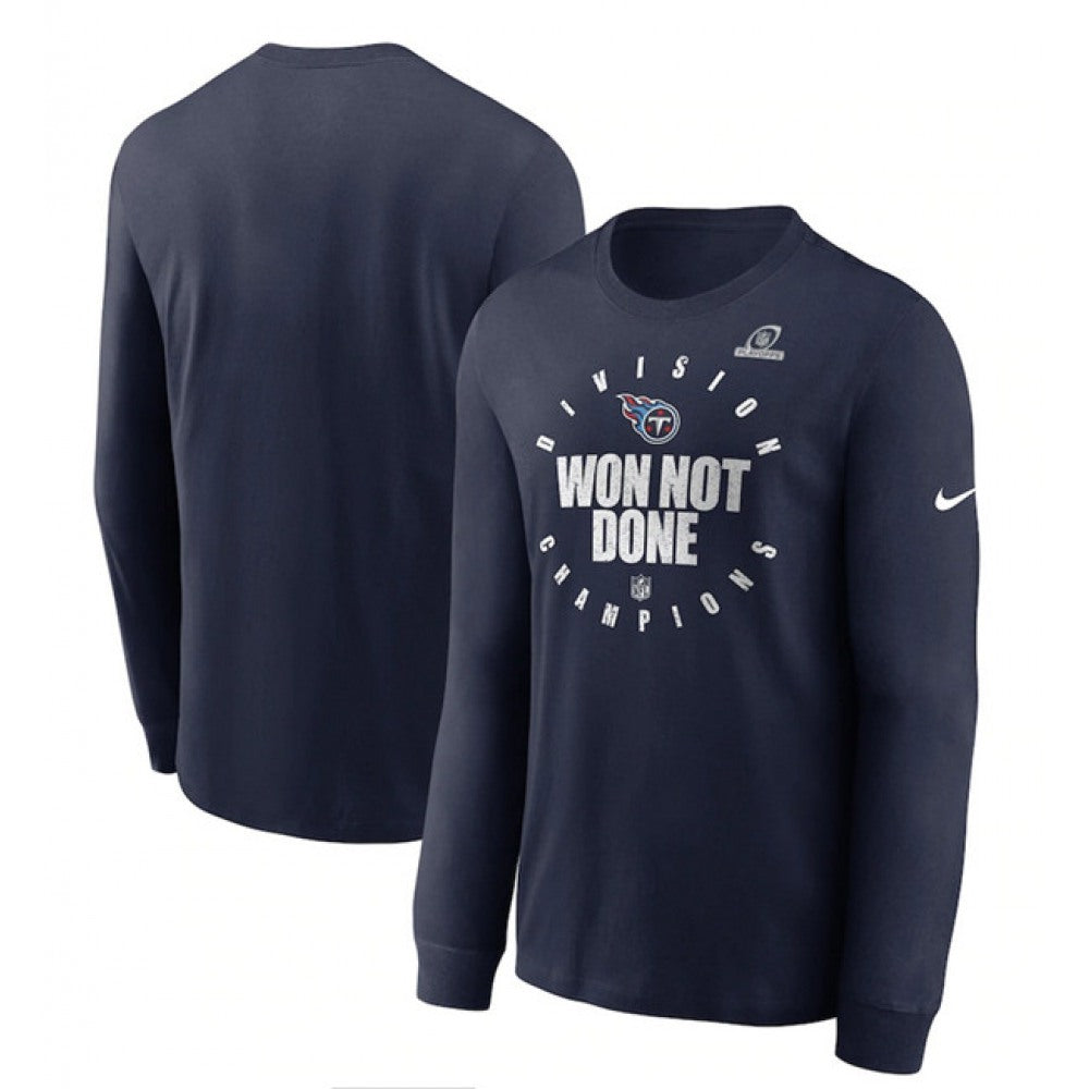 Men's Tennessee Titans 2020 Navy AFC South Division Champions Long Sleeve NFL T-Shirt 