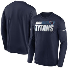 Men's Tennessee Titans 2020 Navy Sideline Impact Legend Performance Long Sleeve T-Shirt 