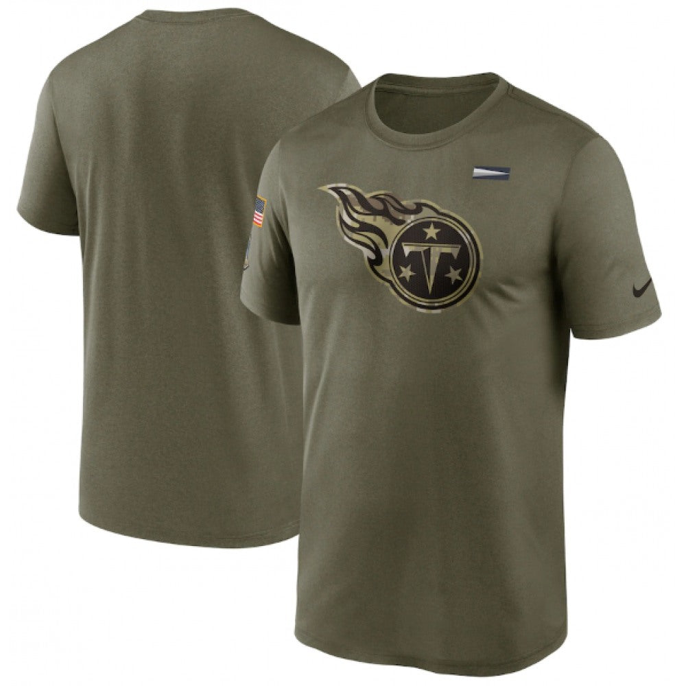 Men's Tennessee Titans 2021 Olive Salute To Service Legend Performance T-Shirt 