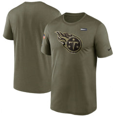 Men's Tennessee Titans 2021 Olive Salute To Service Legend Performance T-Shirt 