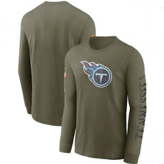 Men's Tennessee Titans Olive 2022 Salute to Service Long Sleeve T-Shirt 