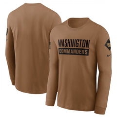 Men's Washington Commanders 2023 Brown Salute To Service Long Sleeve T-Shirt 