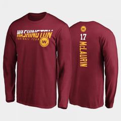 Men's Washington Football Team #17 Terry McLaurin 2020 Burgundy Disrupt Mascot Long Sleeve T-shirt 