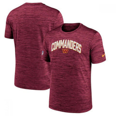 Men's Washington Commanders Burgundy Sideline Velocity Athletic Stack Performance T-Shirt 