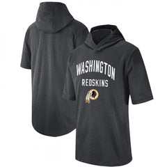 Men's Washington Commanders Heathered Charcoal Sideline Training Hoodie Performance T-Shirt 