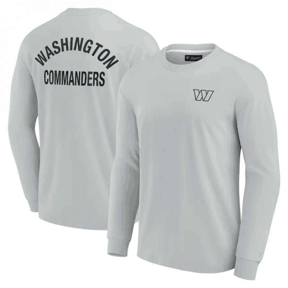 Men's Washington Commanders Grey Signature Unisex Super Soft Long Sleeve T-Shirt 