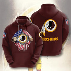 Men's Washington Football Team Red 3D Trending T-Shirt Hoodie 