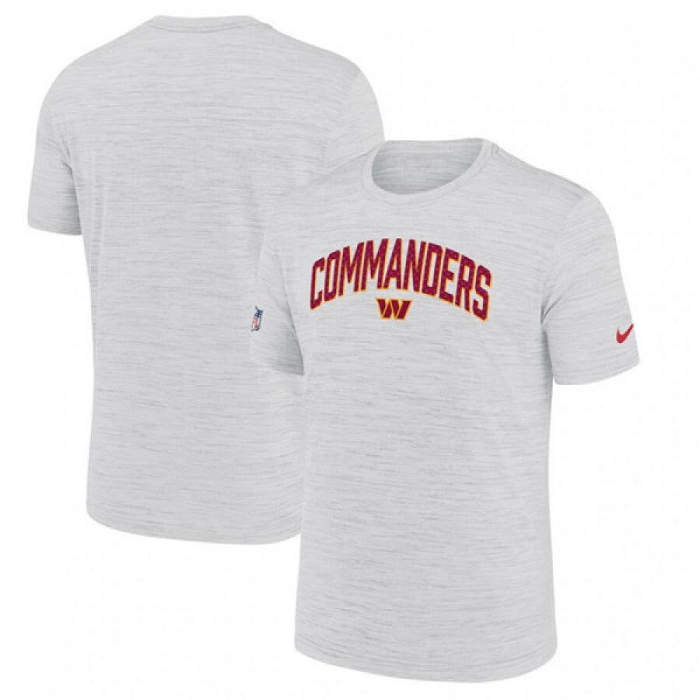 Men's Washington Commanders White Sideline Velocity Stack Performance T-Shirt 