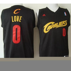 Cavaliers #0 Kevin Love Black(Red No.) Fashion Stitched NBA Jersey