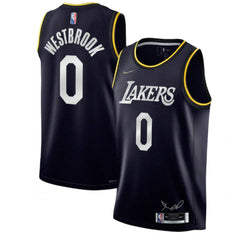 Men's Los Angeles Lakers #0 Russell Westbrook 2022 Black 75th Anniversary Select Series MVP Swingman Jersey