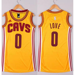 Cavaliers #0 Kevin Love Gold Women's Dress Stitched NBA Jersey