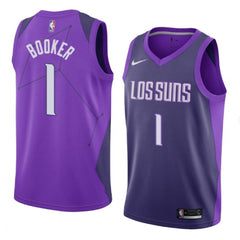 Men's Phoenix Suns #1 Devin Booker Purple Stitched NBA Jersey