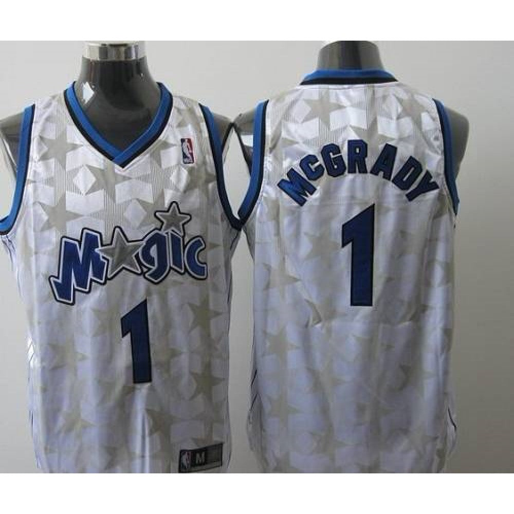 Magic #1 Tracy Mcgrady White Star Limited Edition Stitched NBA Jersey