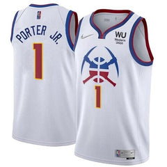 Men's Denver Nuggets #1 Michael Porter Jr. White Stitched Jersey