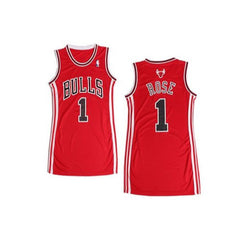 Bulls #1 Derrick Rose Red Women's Dress Stitched NBA Jersey