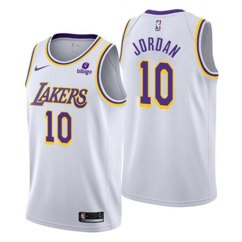 Men's Los Angeles Lakers #10 Deandre Jordan White Stitched Jersey
