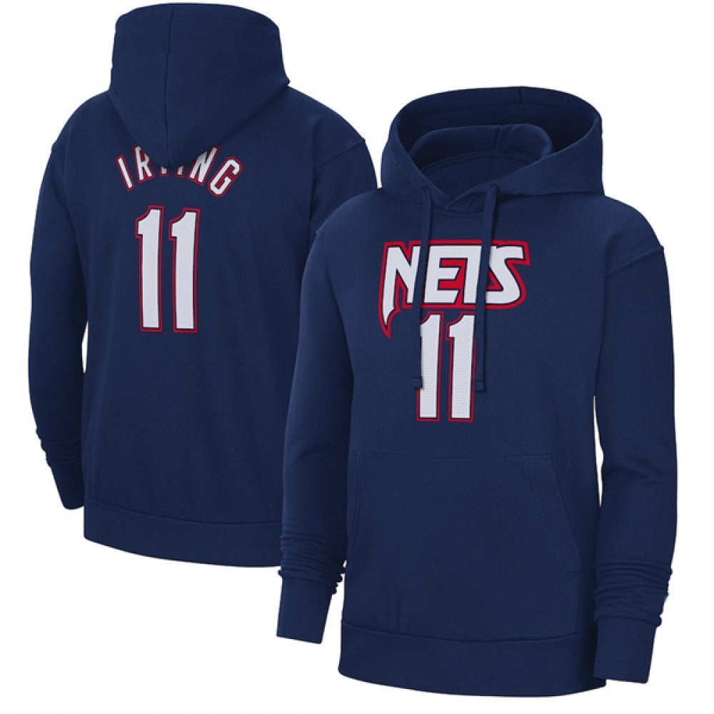 Men's Brooklyn Nets #11 Kyrie Irving  2022 Navy Pullover Hoodie