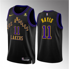 Men's Los Angeles Lakers #11 Jaxson Hayes Black 2023/24 City Edition Stitched Basketball Jersey