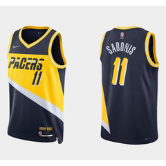 Men's Indiana Pacers #11 Caris Levert 2021/22 Navy City Edition 75th Anniversary Stitched Basketball Jersey