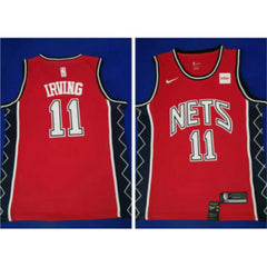 Men's Brooklyn Nets #11 Kyrie Irving Red Throwback Stitched NBA Jersey