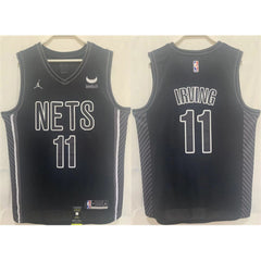 Men's Brooklyn Nets #11 Kyrie Irving Black Stitched Basketball Jersey