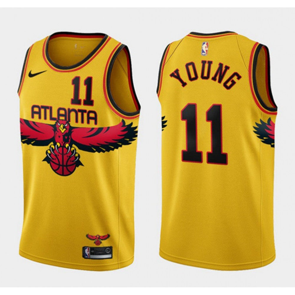 Youth Atlanta Hawks #11 Trae Young 2021 Gold City Edition Stitched NBA Jersey