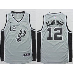Spurs #12 LaMarcus Aldridge Grey Alternate Stitched NBA Jersey