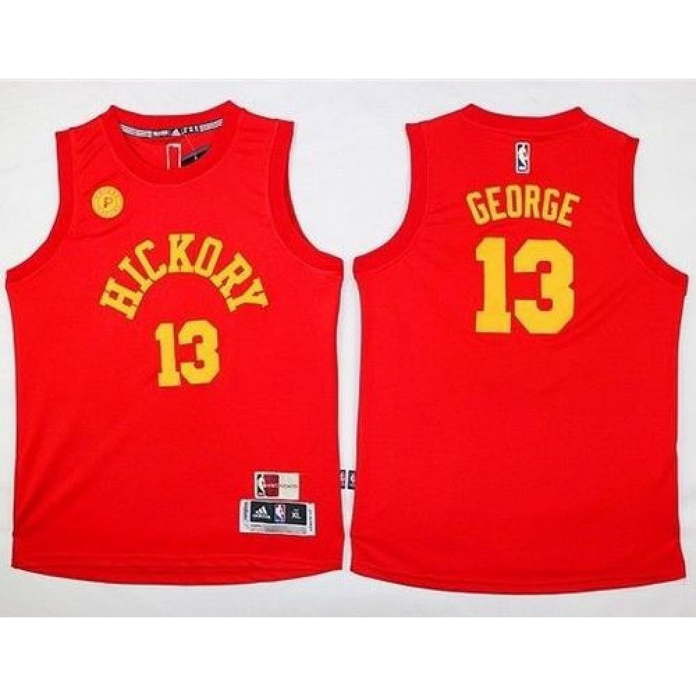 Pacers #13 Paul George Red Hardwood Classics Performance Youth Stitched NBA Jersey