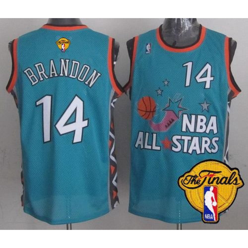 Mitchell And Ness Cavaliers #14 Terrell Brandon Light Blue 1996 All Star The Finals Patch Stitched NBA Jersey