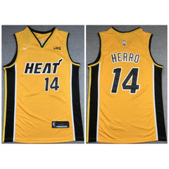 Men's Miami Heat #14 Tyler Herro Gold Stitched NBA Jersey