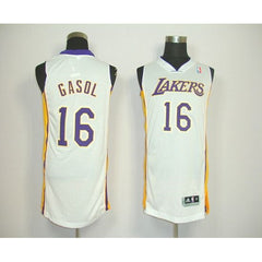 Revolution 30 Lakers #16 Pau Gasol White Stitched NBA Jersey