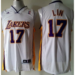 Revolution 30 Lakers #17 Jeremy Lin White Stitched NBA Jersey