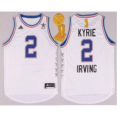 Cavaliers #2 Kyrie Irving White 2015 All Star The Champions Patch Stitched NBA Jersey