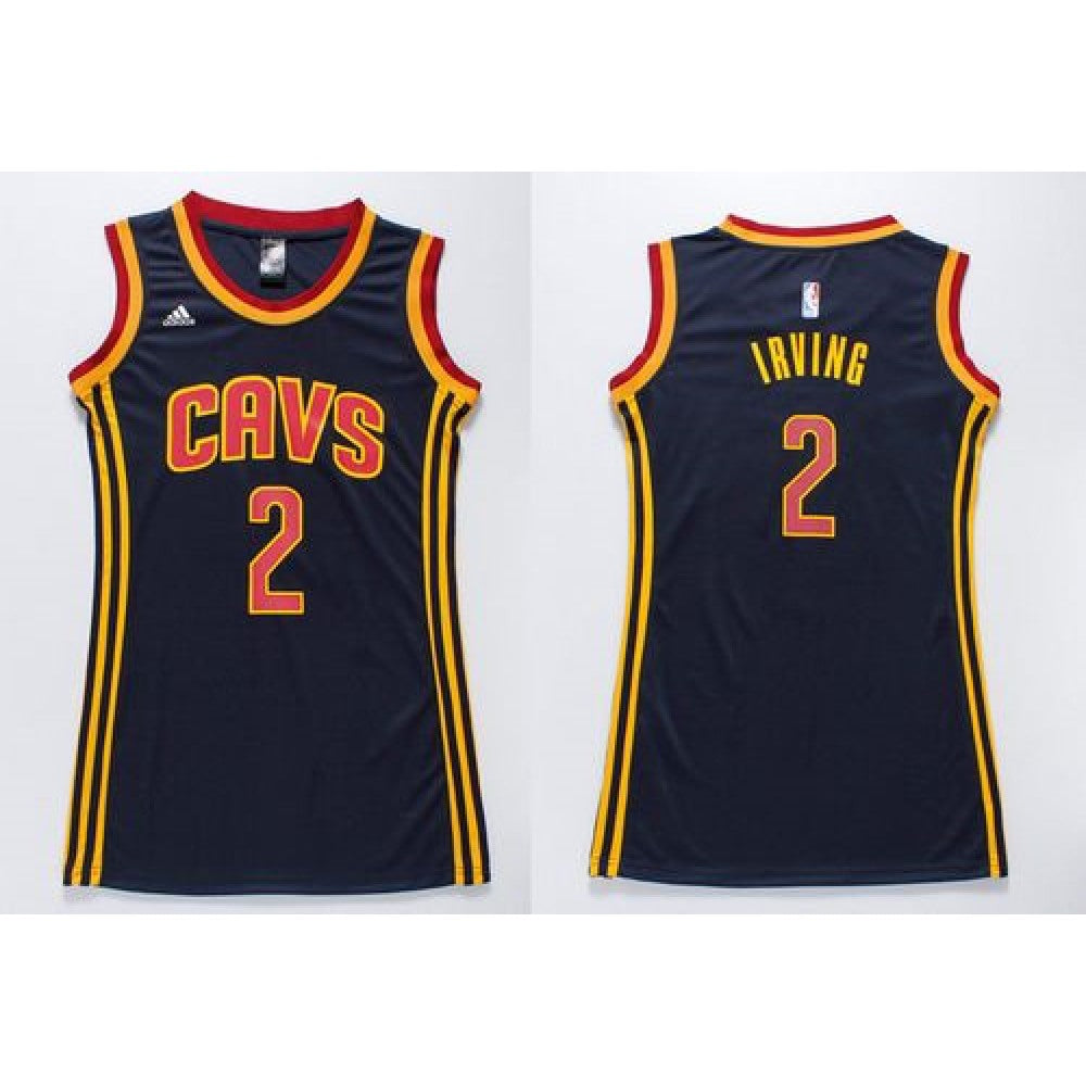 Cavaliers #2 Kyrie Irving Navy Blue Women's Dress Stitched NBA Jersey