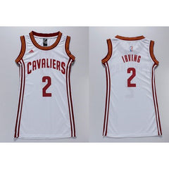 Cavaliers #2 Kyrie Irving White Women's Dress Stitched NBA Jersey