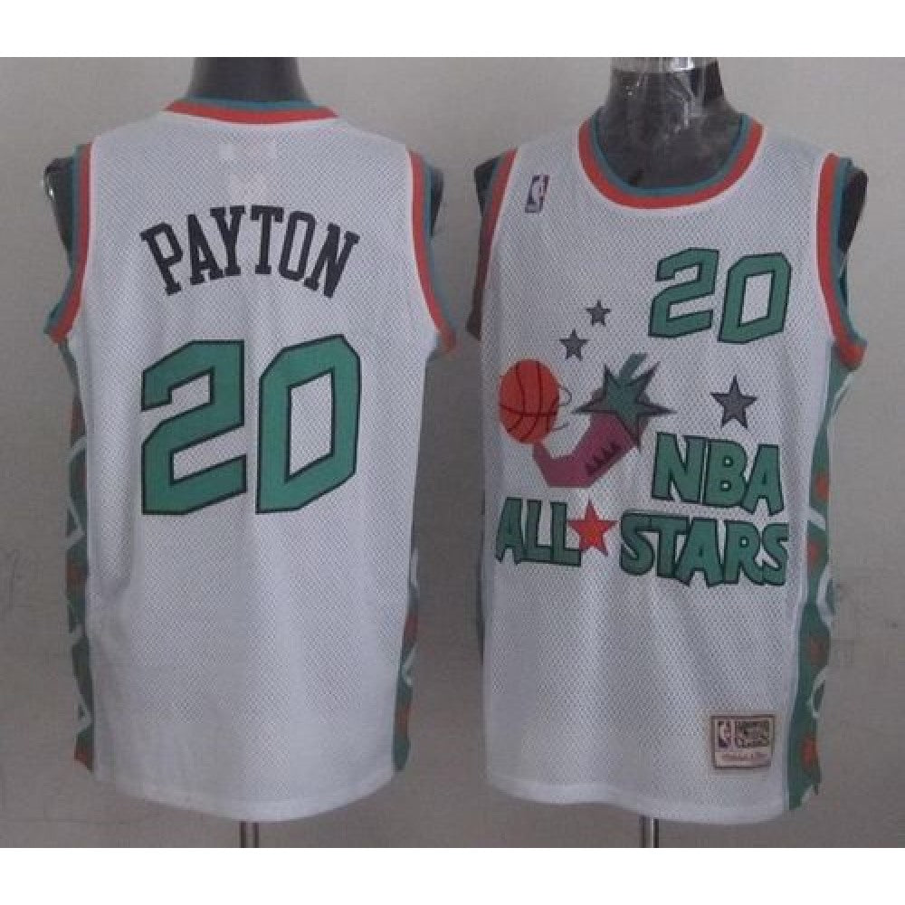 Mitchell And Ness Thunder #20 Gary Payton White 1996 All star Stitched NBA Jersey