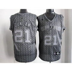 Spurs #21 Tim Duncan Grey Static Fashion Stitched NBA Jersey
