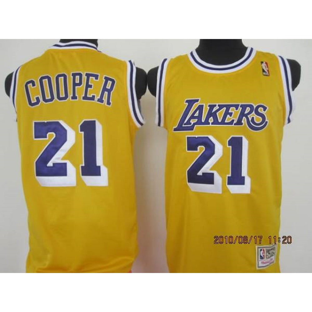 Lakers #21 Michael Cooper Stitched Yellow Throwback NBA Jersey