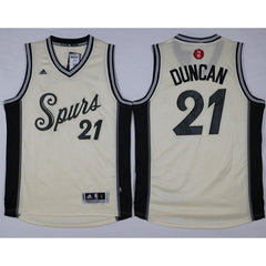 Spurs #21 Tim Duncan Cream 2015-2016 Christmas Day Stitched NBA Jersey
