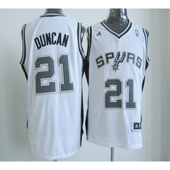 New Revolution 30 Spurs #21 Tim Duncan White Stitched NBA Jersey