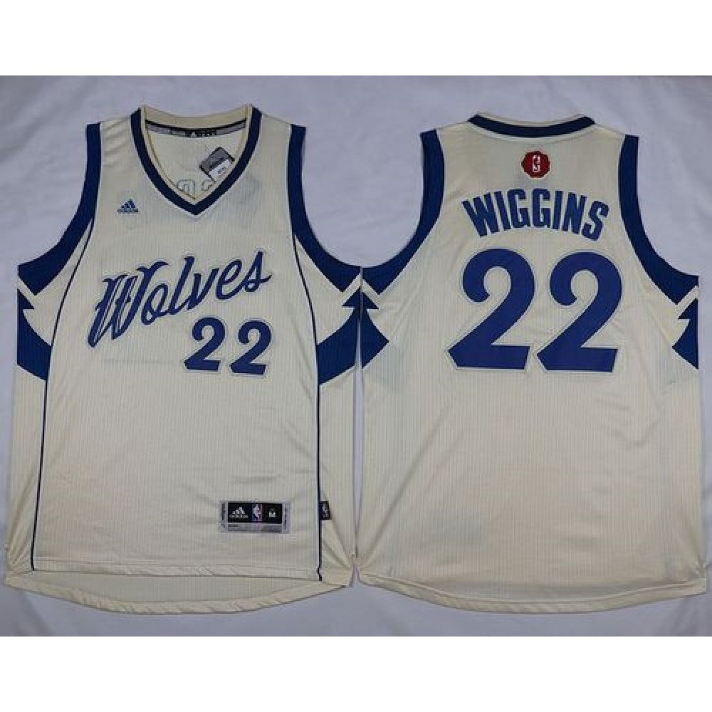Timberwolves #22 Andrew Wiggins Cream 2015-2016 Christmas Day Stitched NBA Jersey