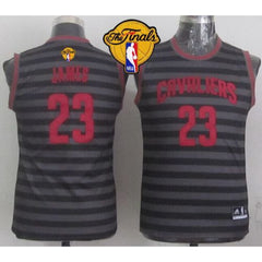 Cavaliers #23 LeBron James Black/Grey Groove The Finals Patch Stitched Youth NBA Jersey