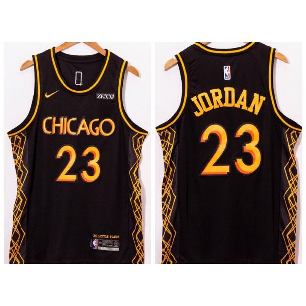 #23 Michael Jordan Black Motor City Edition 2020-21 Black Stitched Jersey