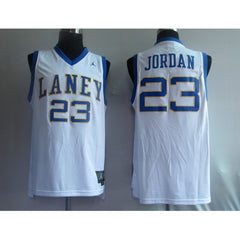 Bulls #23 Jordan Stitched White Laney High School Classic NBA Jersey