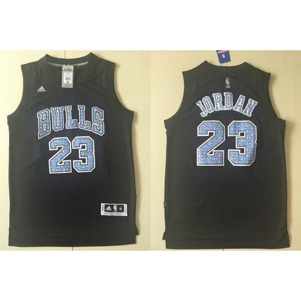 Bulls #23 Michael Jordan Black Diamond Fashion Stitched NBA Jersey