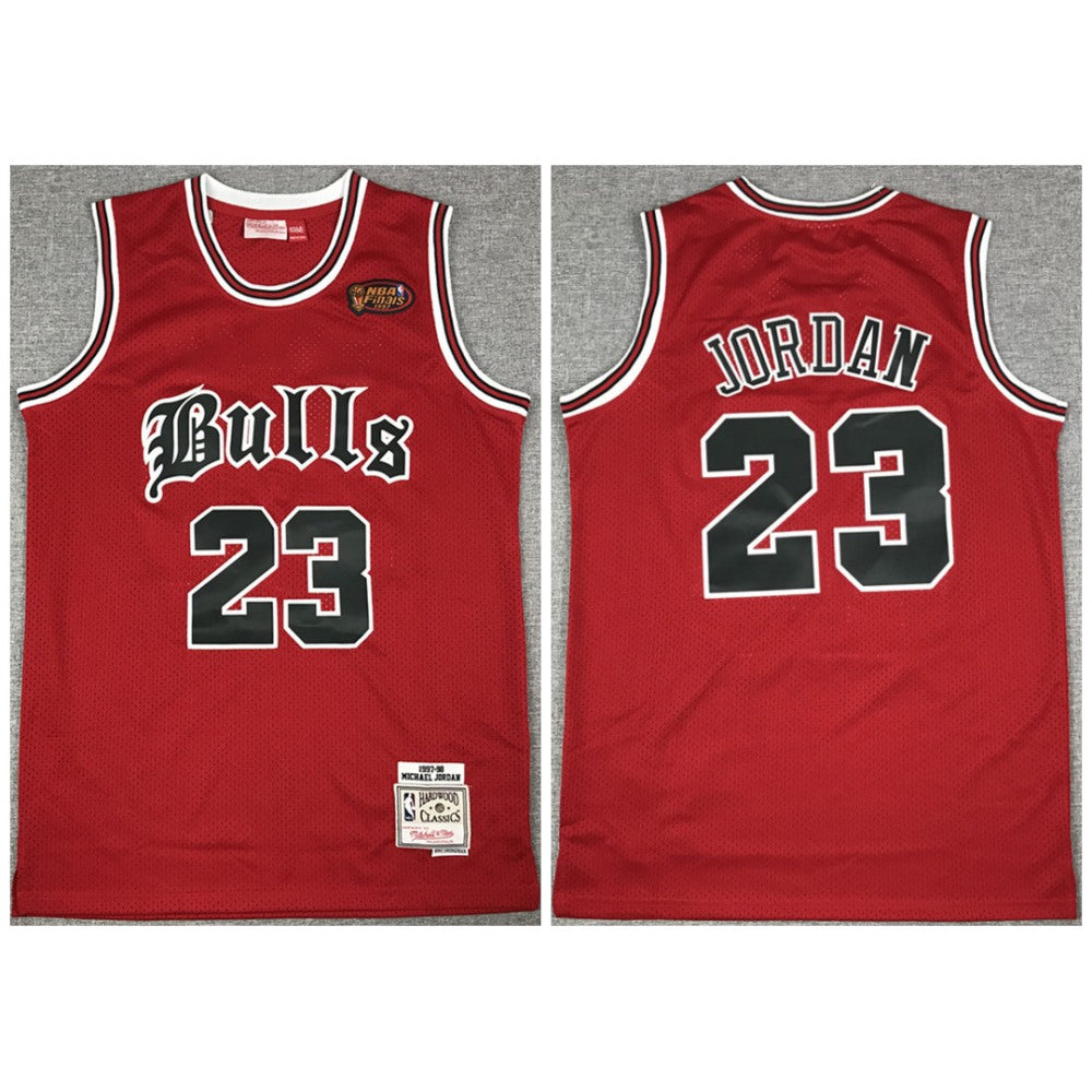 Men's Chicago Bulls #23 Michael Jordan 1997-98 Red Throwback Stitched Jersey