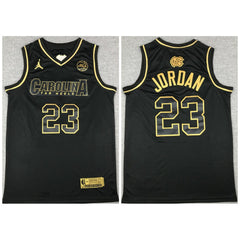 Men's Chicago Bulls #23 Michael Jordan Black Gold Edition Stitched Jersey