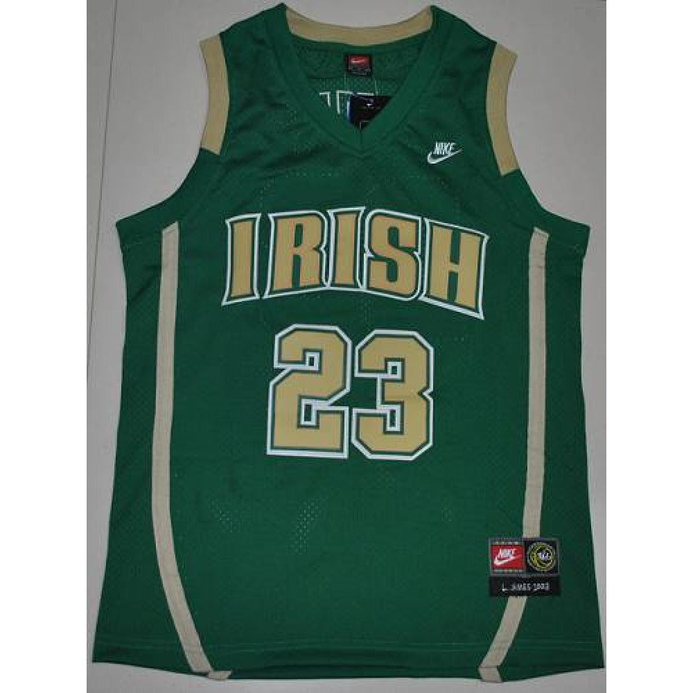 Heat #23 LeBron James Green Irish High School Stitched NBA Jersey