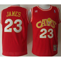 Mitchell and Ness Cavaliers #23 LeBron James Stitched Red CAVS NBA Jersey